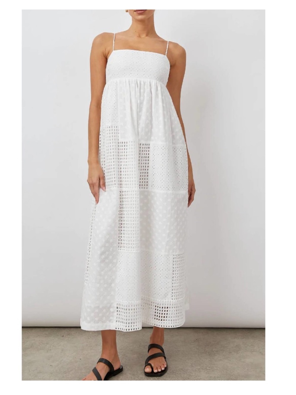 Rails White Eyelet Patchwork Dress